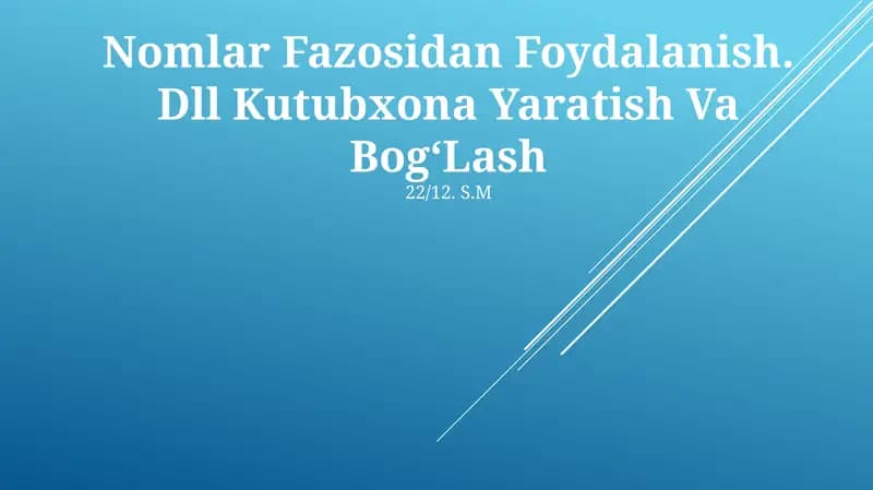 Nomlar Fazosidan Foydalanish