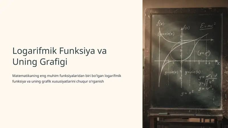 Logarifmik Funksiya va Uning Grafigi