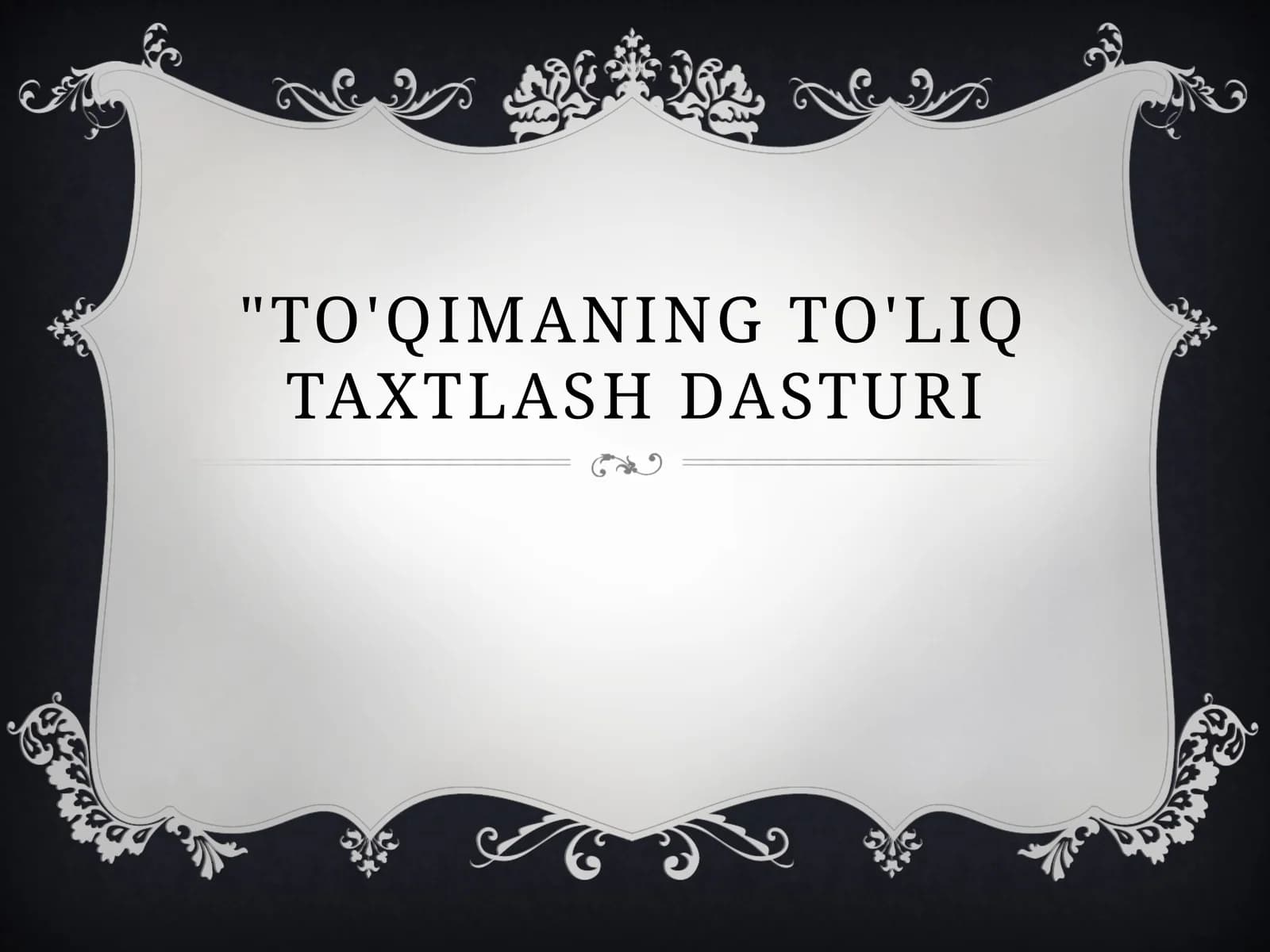 To'qimaning to'liq taxtlash dasturi