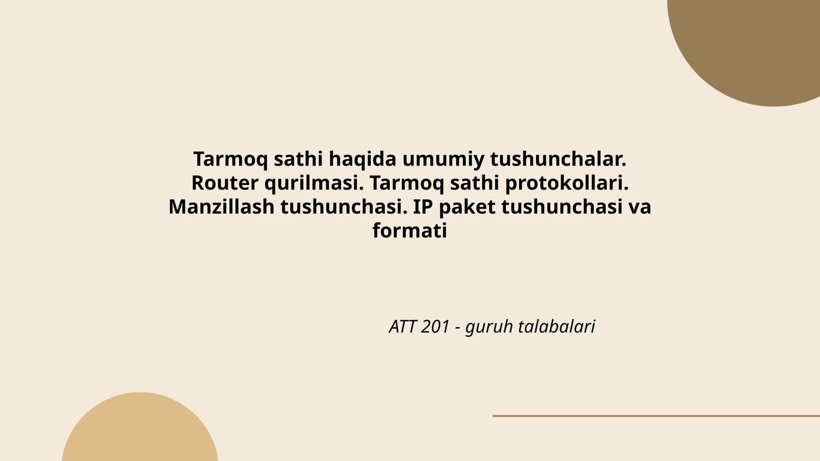 ATT 201 - guruh talabalari