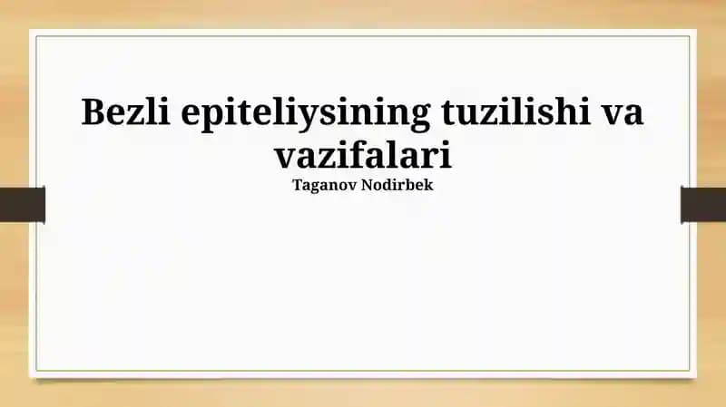 Bezli epiteliysining tuzilishi va vazifalari