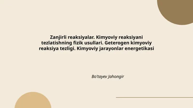 Zanjirli reaksiyalar