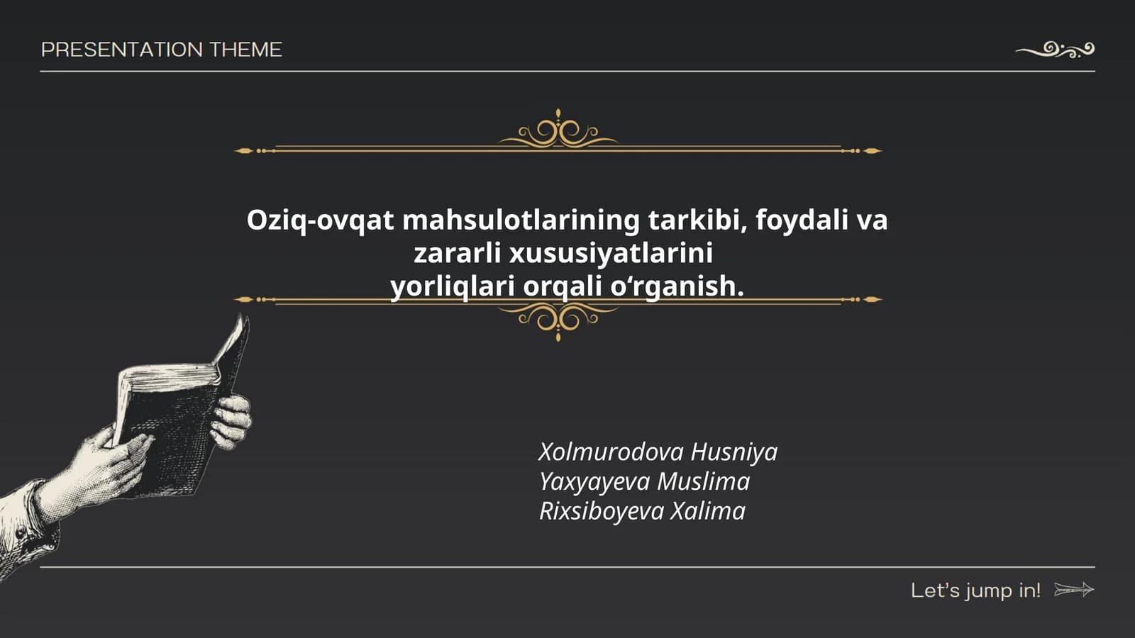 Oziq-ovqat mahsulotlarining tarkibi, foydali va zararli xususiyatlarini yorliqlari orqali o‘rganish