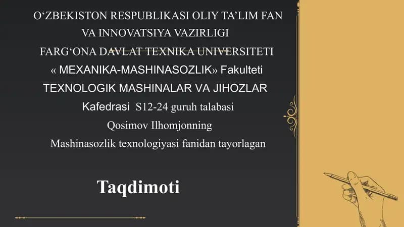Porshenlarga mexanik ishlov berish texnologik jarayonlarining bosqichlari