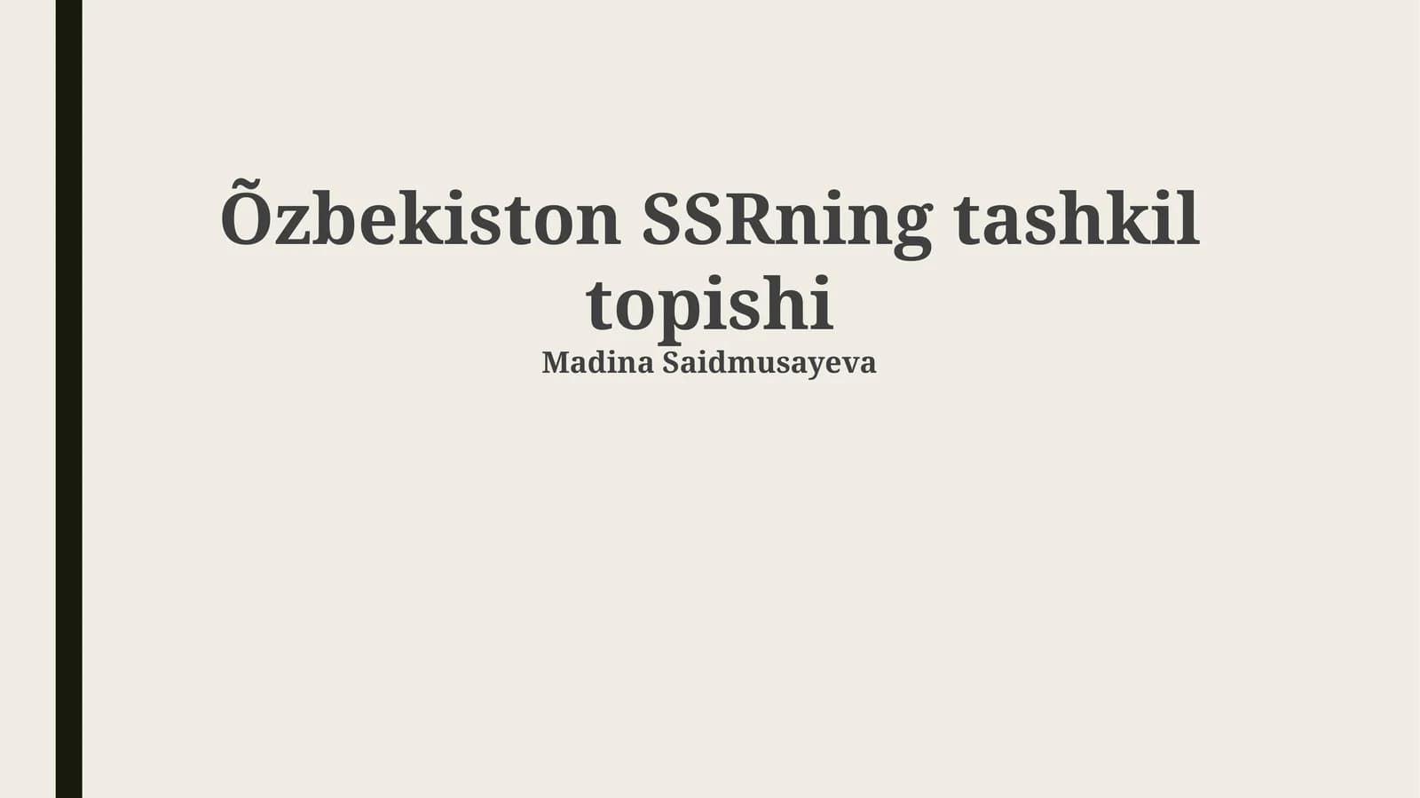 O'zbekiston SSRning tashkil topishi
