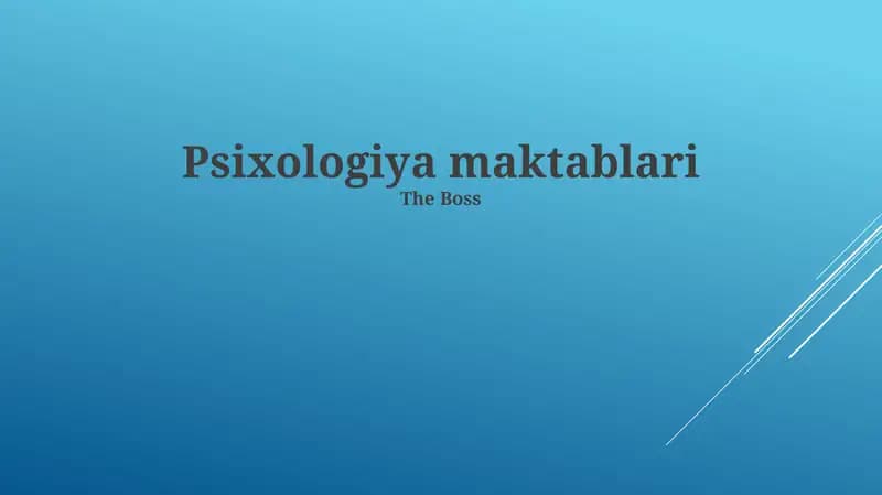 Psixologiya maktablari