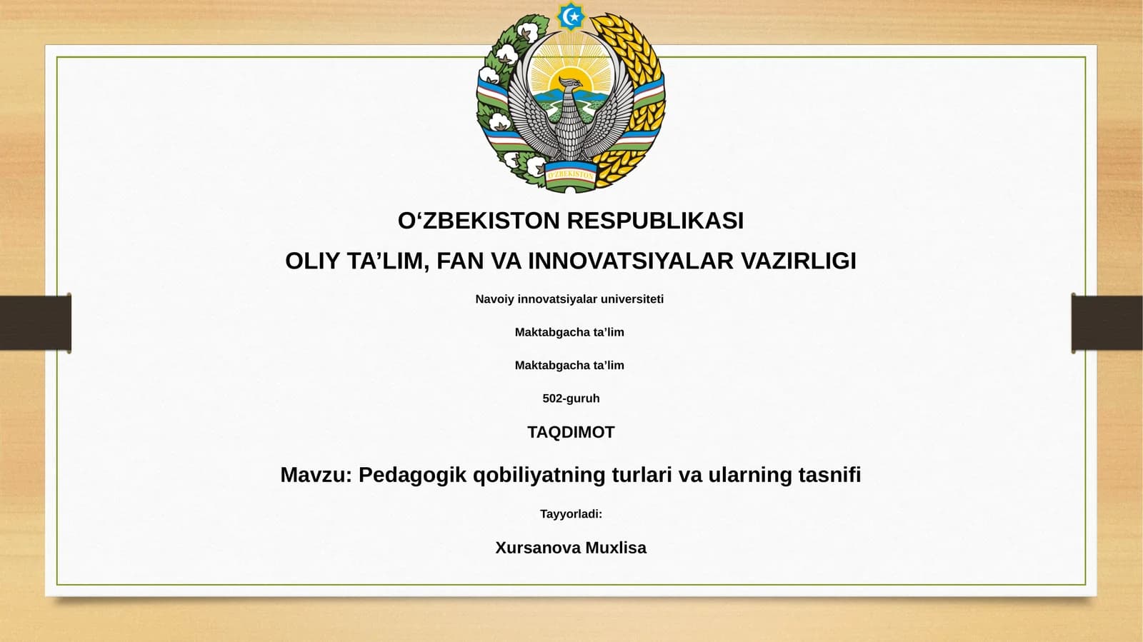 Pedagogik qobiliyatning turlari va ularning tasnifi
