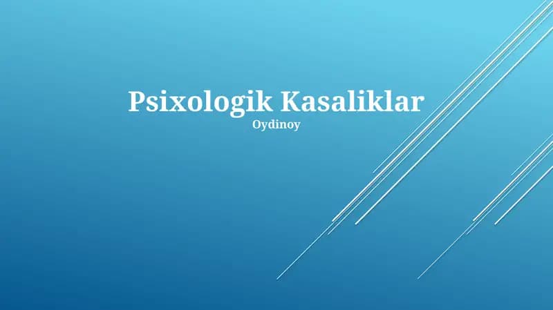 Psixologik Kasaliklar
