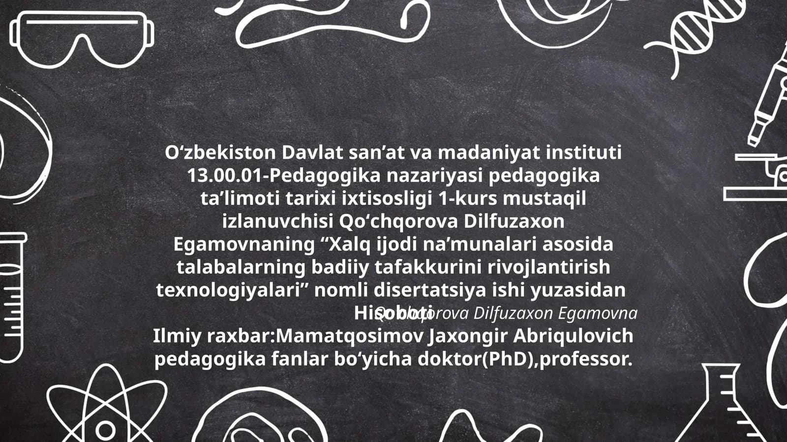 Xalq ijodi na’munalari asosida talabalarning badiiy tafakkurini rivojlantirish texnologiyalari