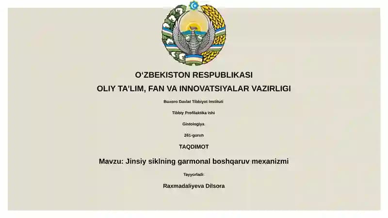 Jinsiy siklning garmonal boshqaruv mexanizmi