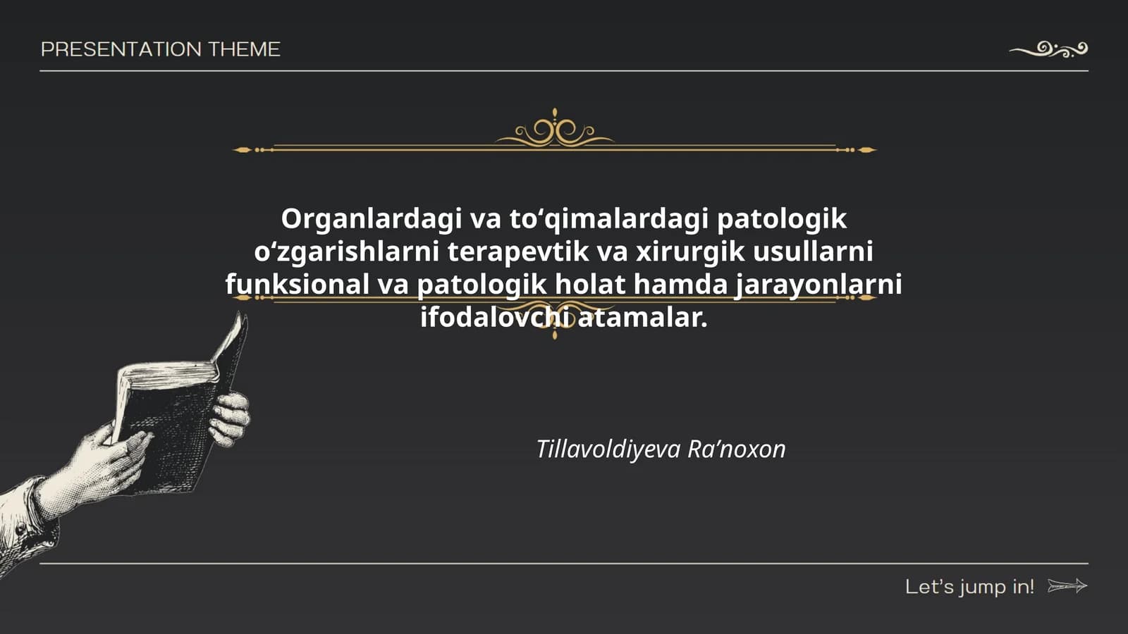 Organlardagi va toʻqimalardagi patologik oʻzgarishlarni terapevtik va xirurgik usullarni funksional va patologik holat hamda jarayonlarni ifodalovchi atamalar