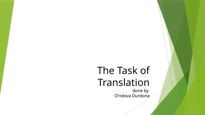 The Task of Translation