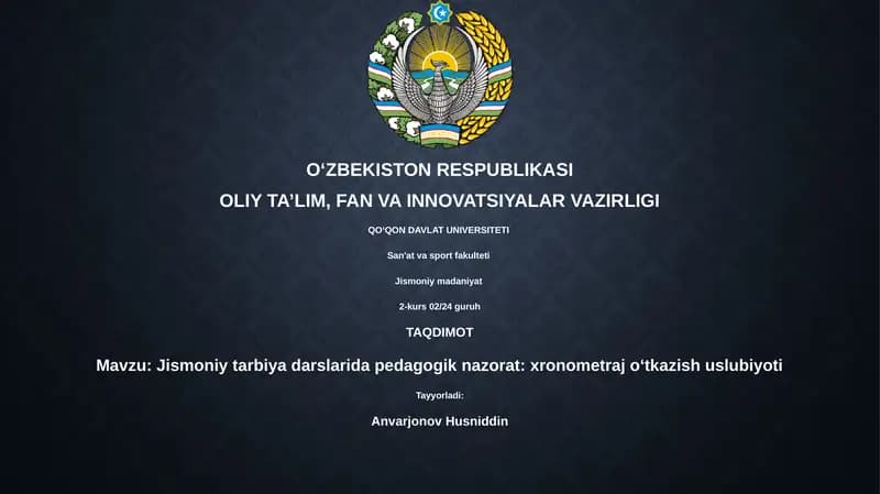 Jismoniy tarbiya darslarida pedagogik nazorat
