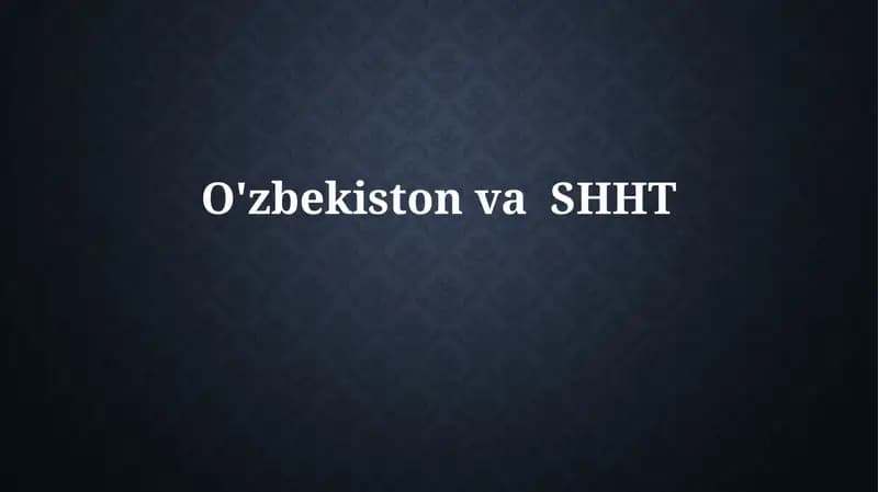 O'zbekistonning SCOdagi o'rni va roli