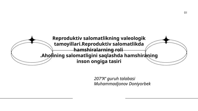 Reproduktiv salomatlikning valeologik tamoyillari