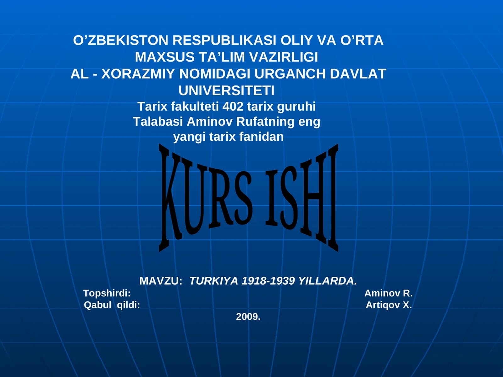 TURKIYA 1918-1939 YILLARDA