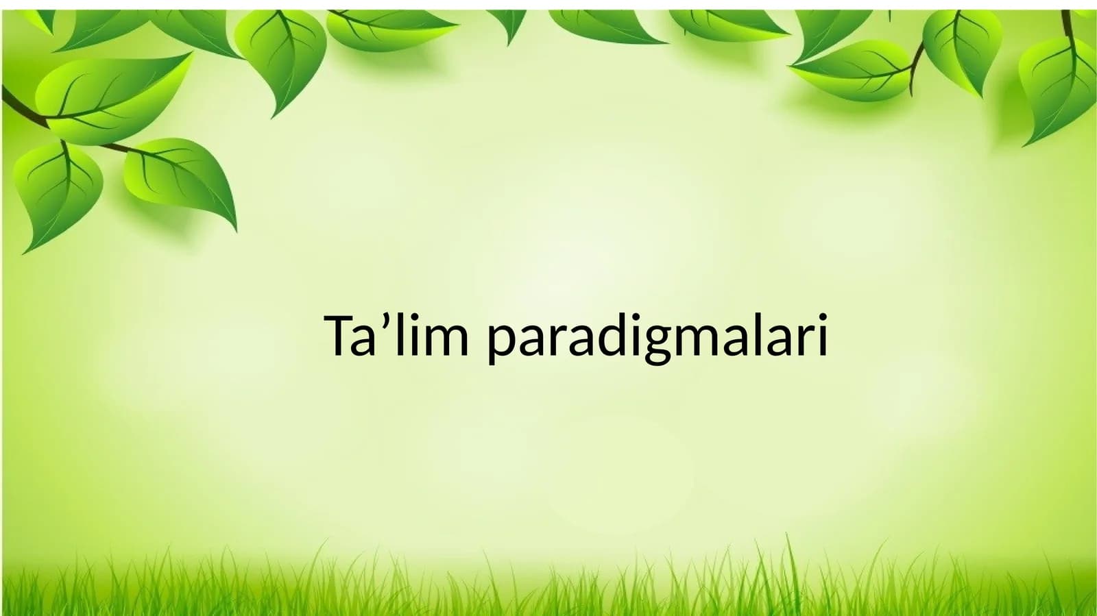 Ta’lim paradigmalari