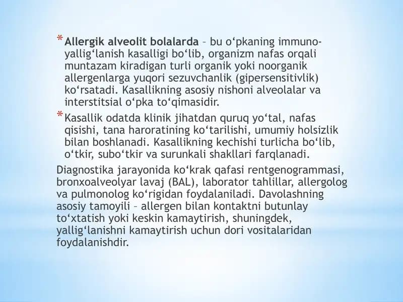 Allergikal veolit būlalarda