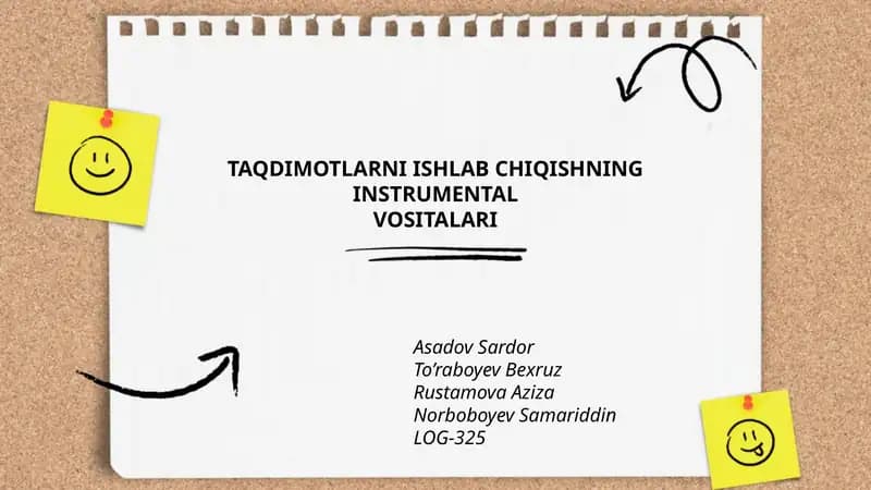 TAQDIMOTLARNI ISHLAB CHIQISHNING INSTRUMENTAL VOSITALARI