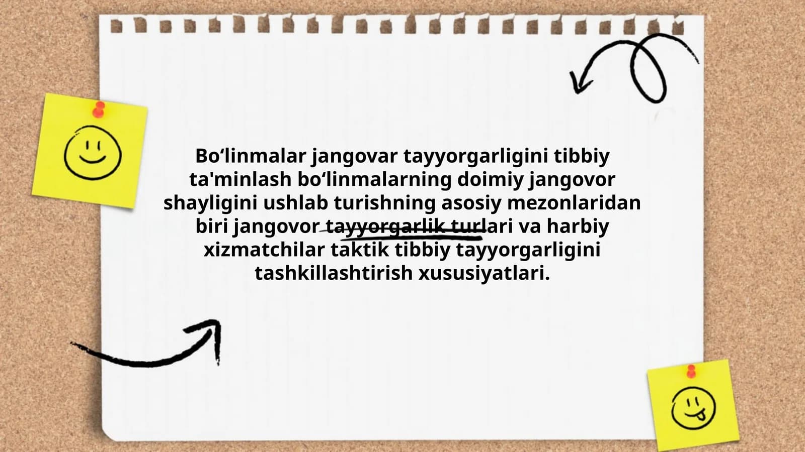 Boʻlinmalar jangovar tayyorgarligini tibbiy ta'minlash