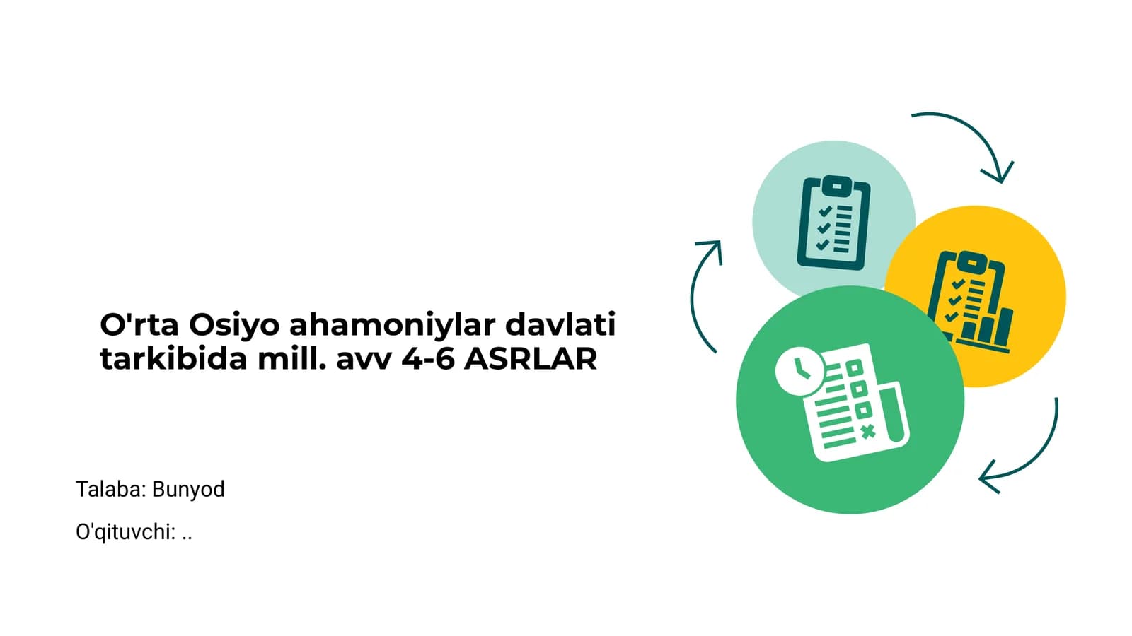 O'rta Osiyo ahamoniylar davlatining tarixi