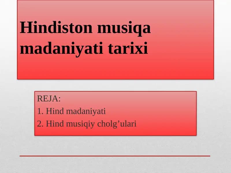 Hindiston musiqa madaniyat tarixi
