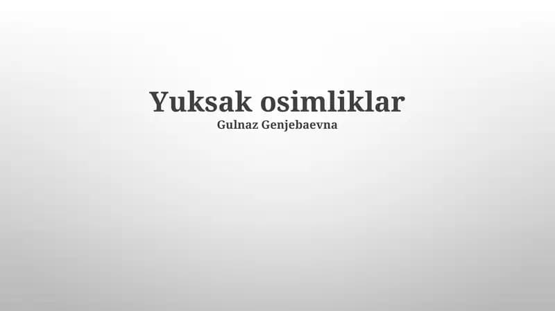 Baland o'simliklar