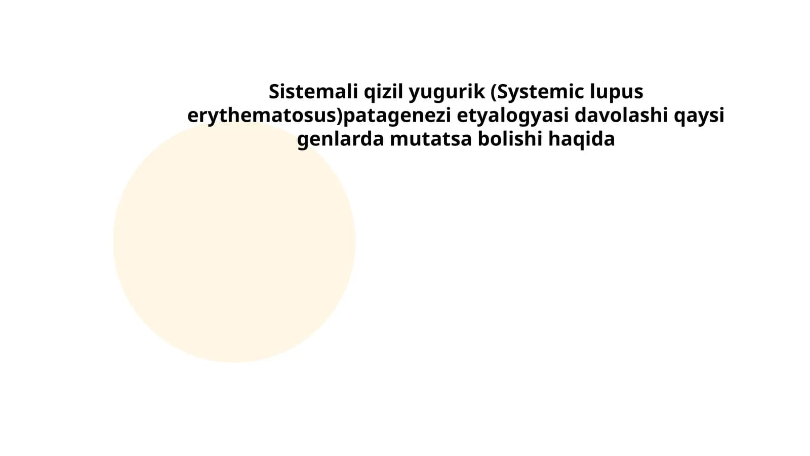 Sistemali qizil yugurik (Systemic lupus erythematosus) patagenezi etyalogyasi davolashi