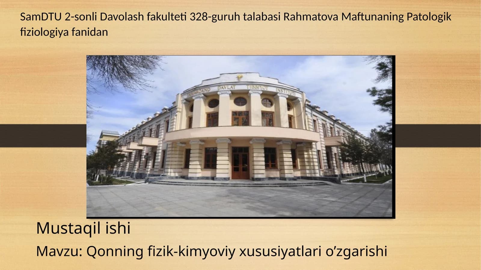 Qonning fizik-kimyoviy xususiyatlarining o'zgarishi