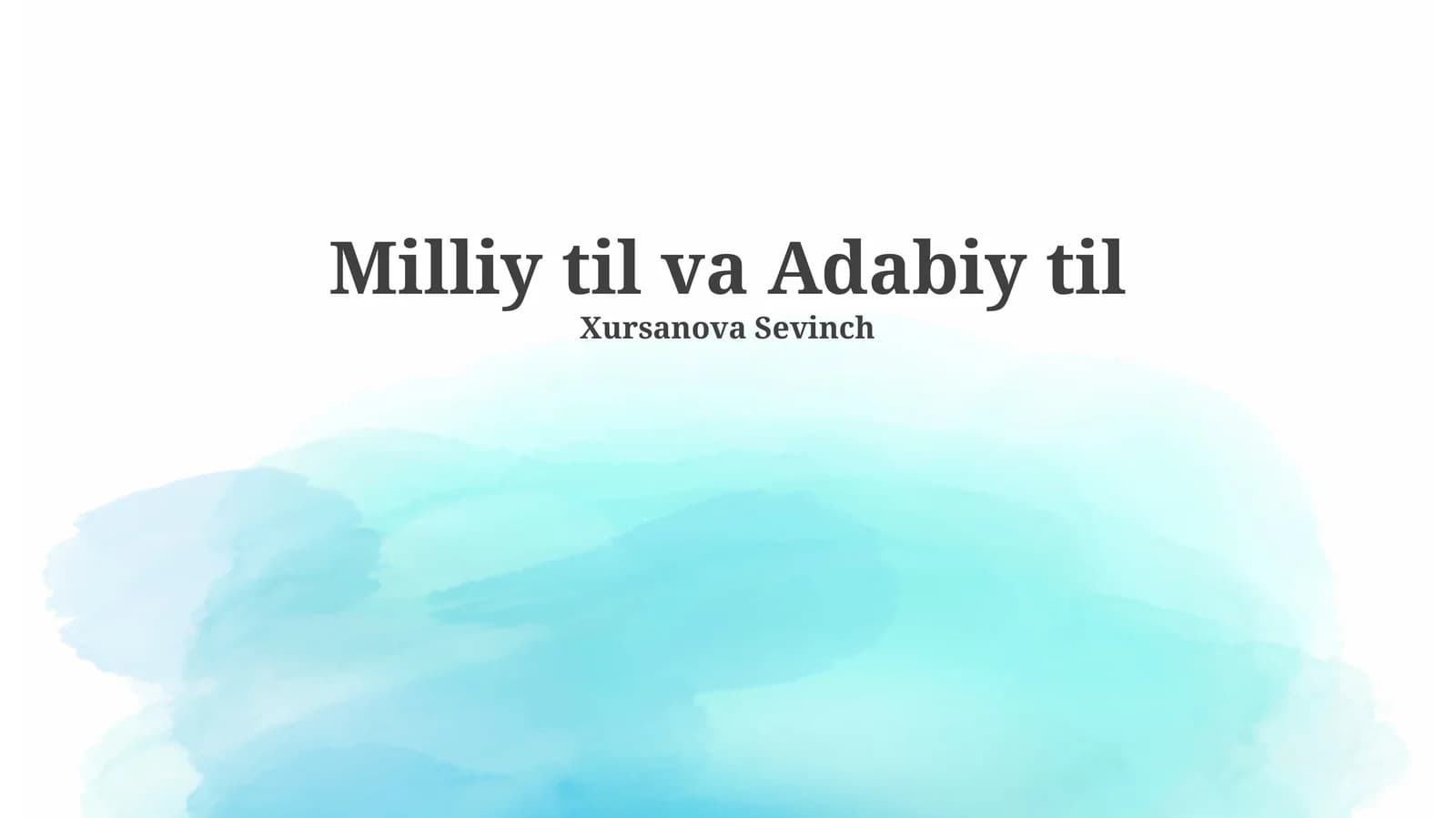 Milliy til va Adabiy til
