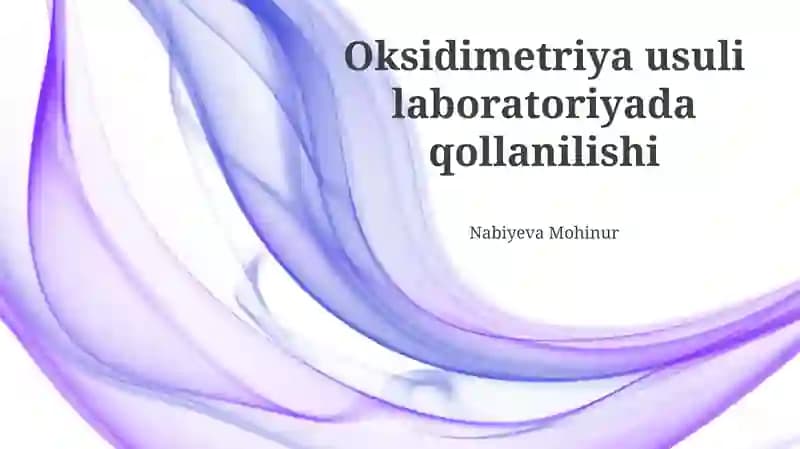 Oksidlanish-Qaytarilish Titrlash Usuli