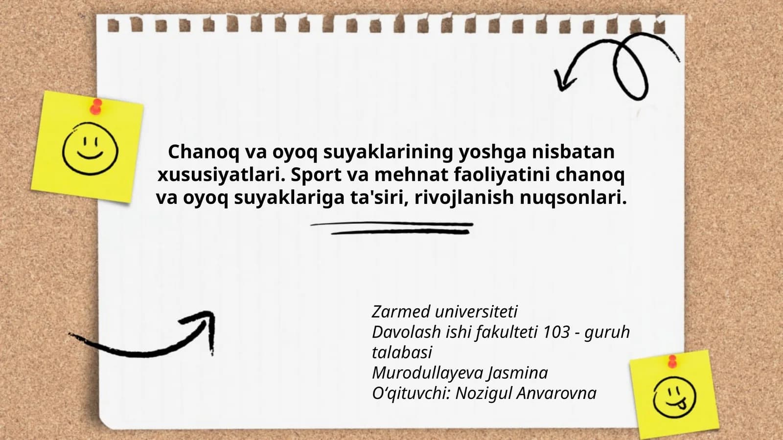 Chanoq va oyoq suyaklarining yoshga nisbatan xususiyatlari