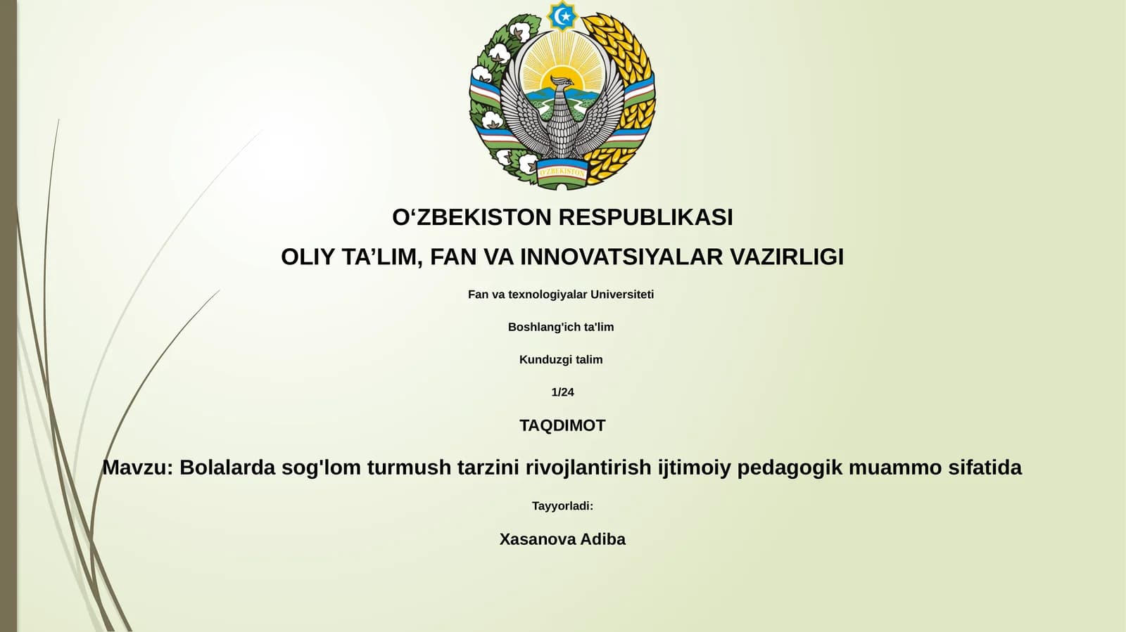 Bolalarda sog'lom turmush tarzini rivojlantirish ijtimoiy pedagogik muammo sifatida