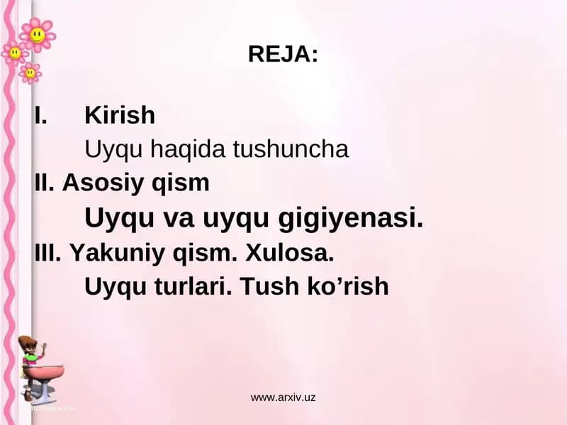 Uyqu turlari. Tush ko’rish