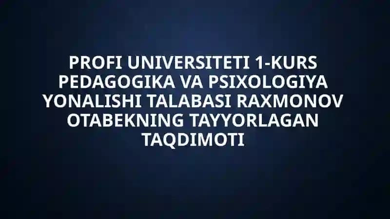 Talim metodlari va vazifalari
