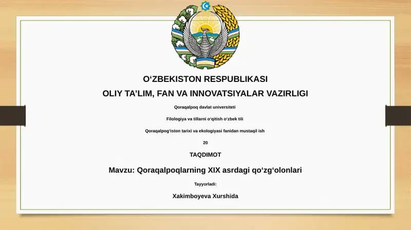 Qoraqalpoqlarning XIX asrdagi qoʻzgʻolonlari