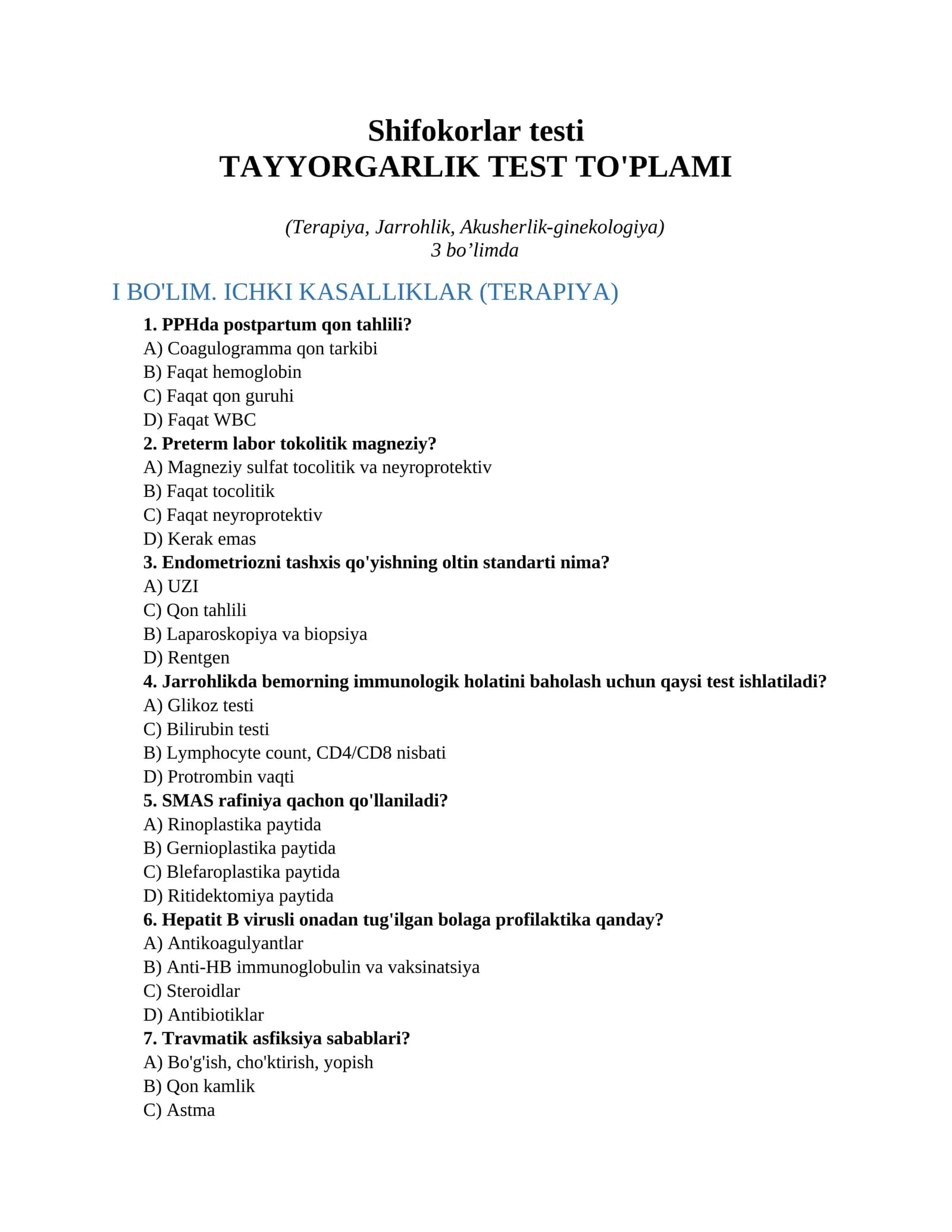 Shifokorlar testi