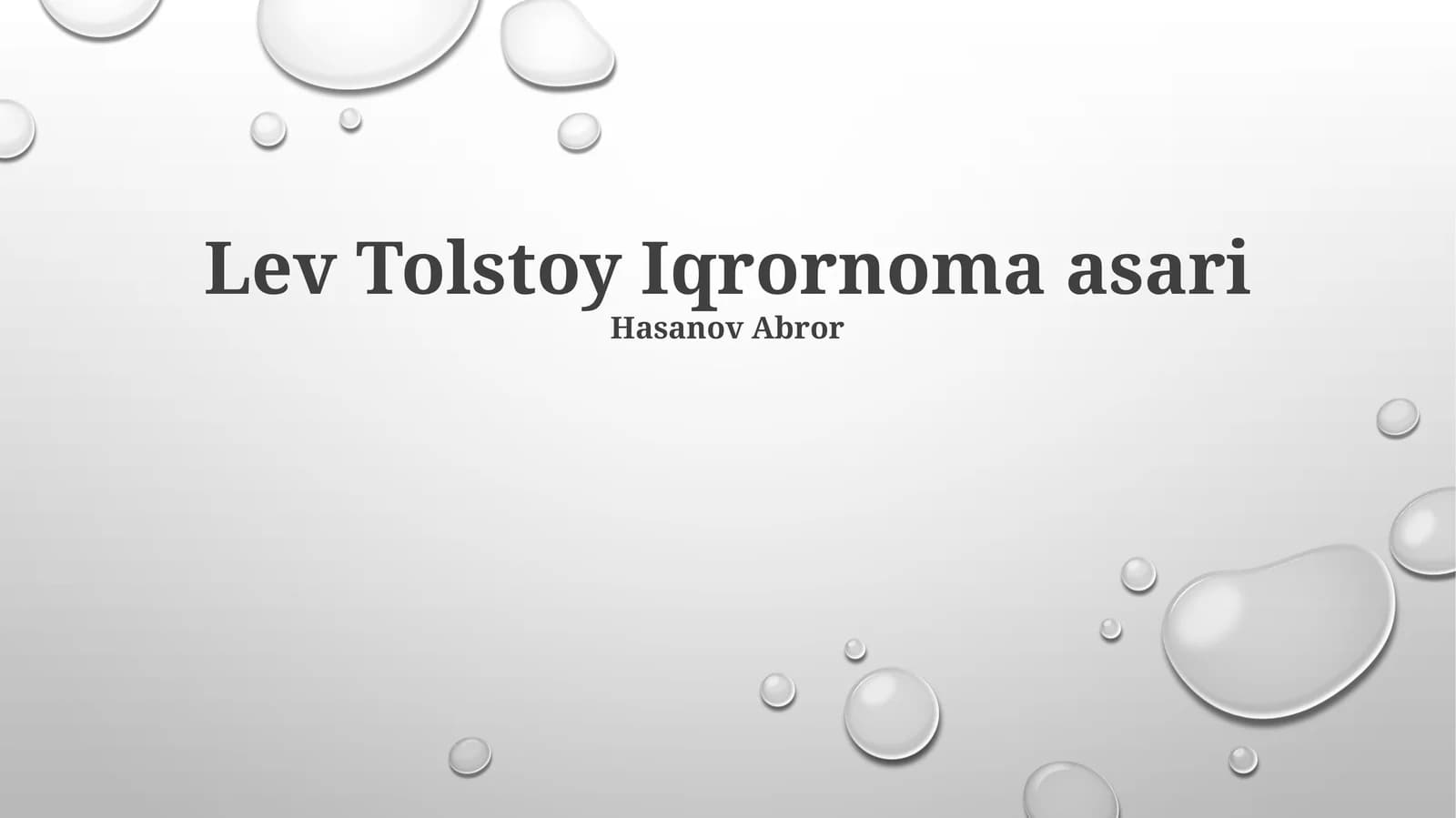 Lev Tolstoy Iqrornoma asari