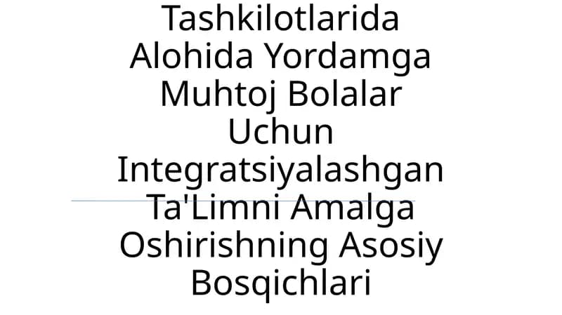 Integratsiyalashgan Ta'lim