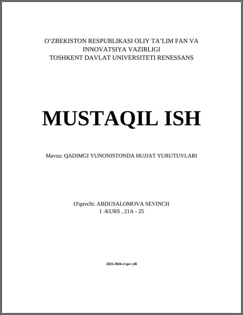 QADIMGI YUNONISTONDA HUJJAT YURUTUVLARI
