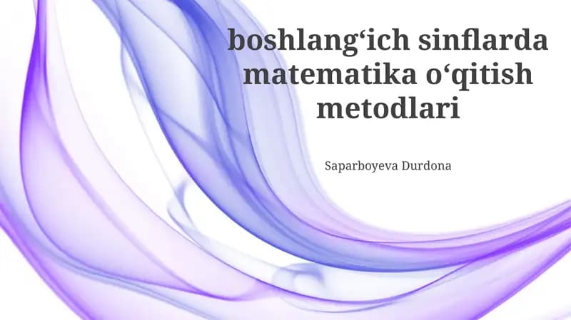 Matematikadan guruhda ishlash