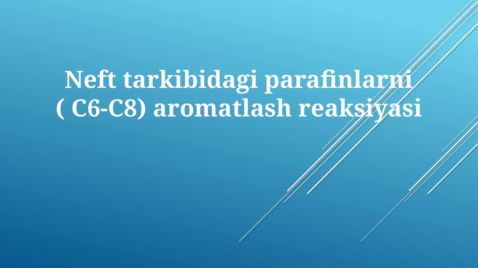 Neft tarkibidagi parafinlarni (C6-C8) aromatlash reaksiyasi
