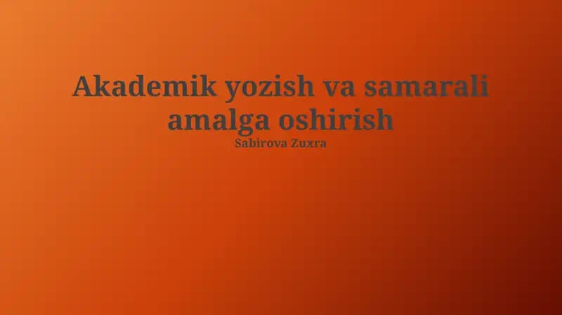Ilmiy Yozuvning Asosiy Tamoyillari