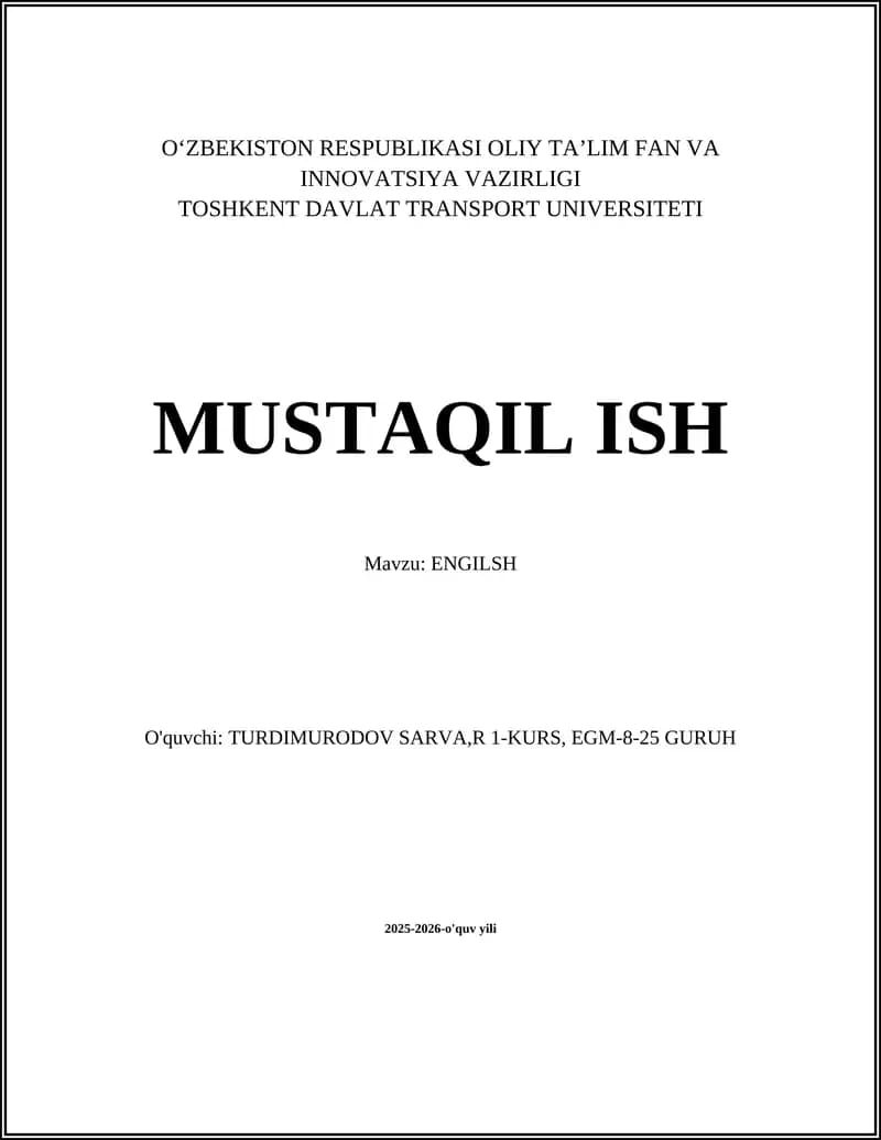 Ingliz tilida grammatika