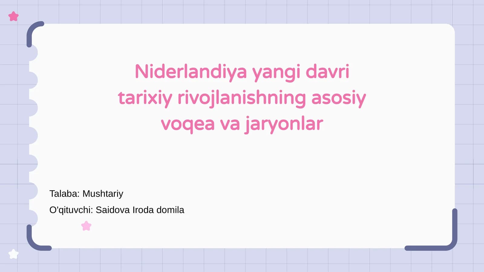 Niderlandiya yangi davri tarixiy rivojlanishning asosiy voqea va jaryonlar