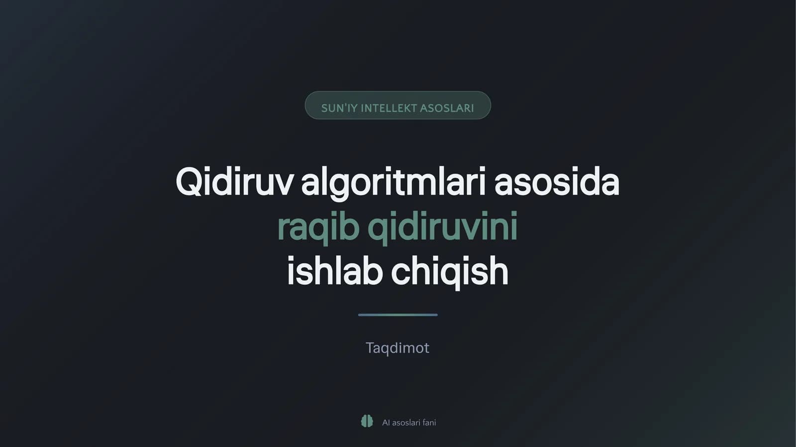 qidiruv algoritmlari asosida raqib qidiruvini ishlab chiqish