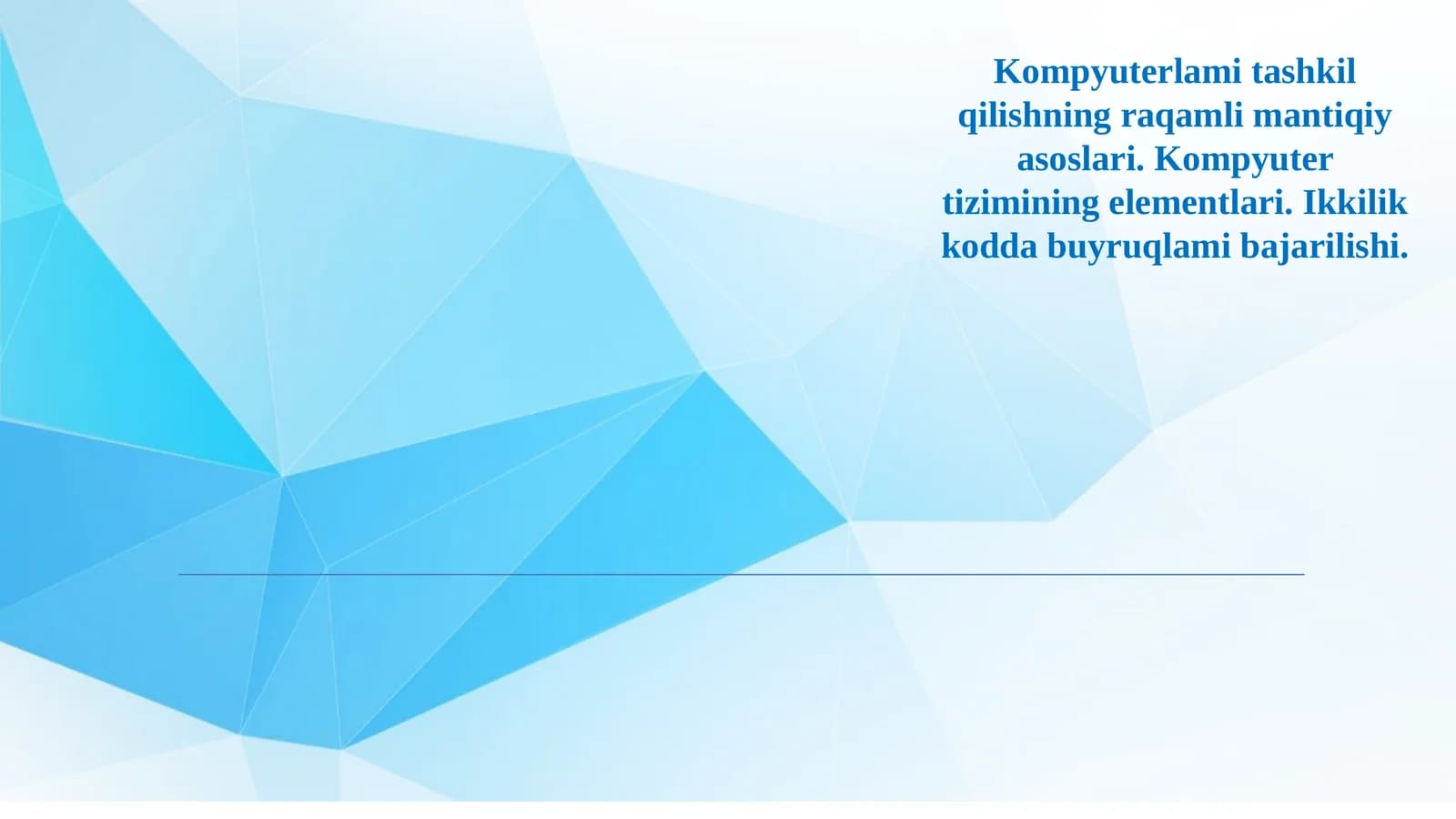 Kompyuter tizimining elementlari