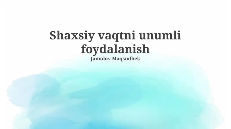 Texnologiyalardan samarali foydalanish
