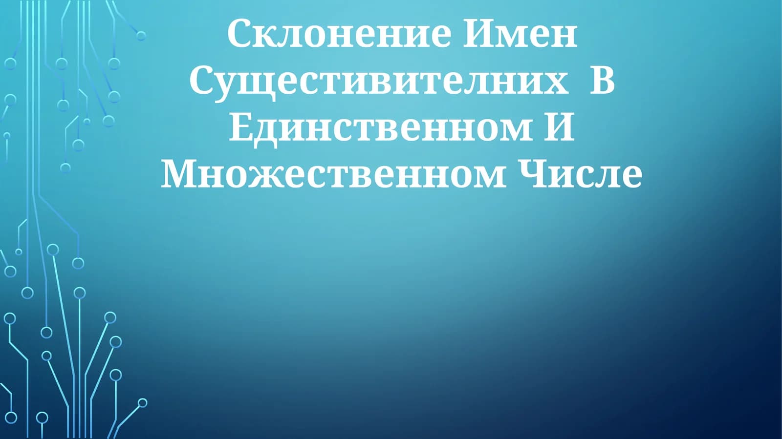 Склонение имен существительных в единственном и множественном числе