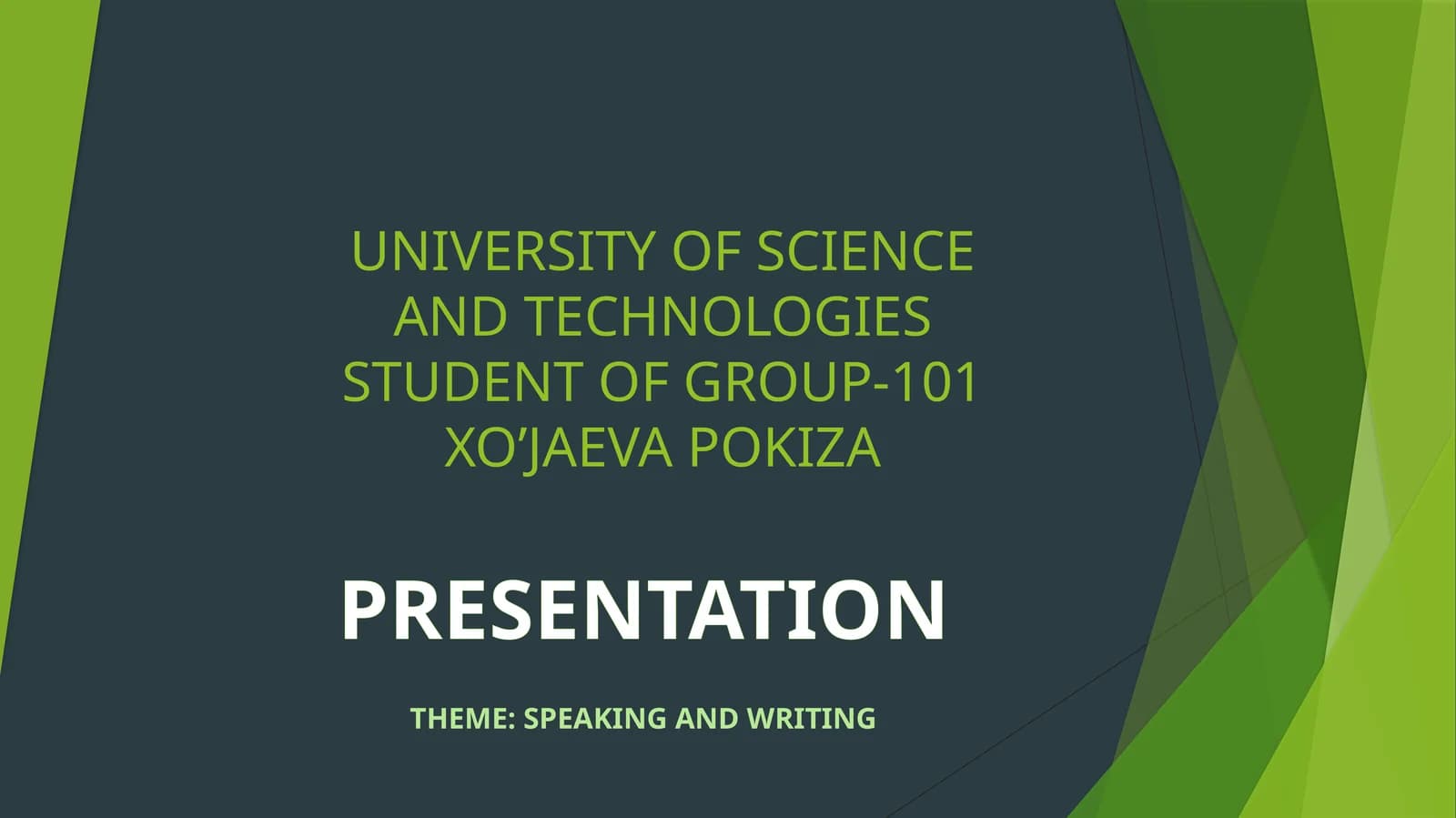 Speaking and writing